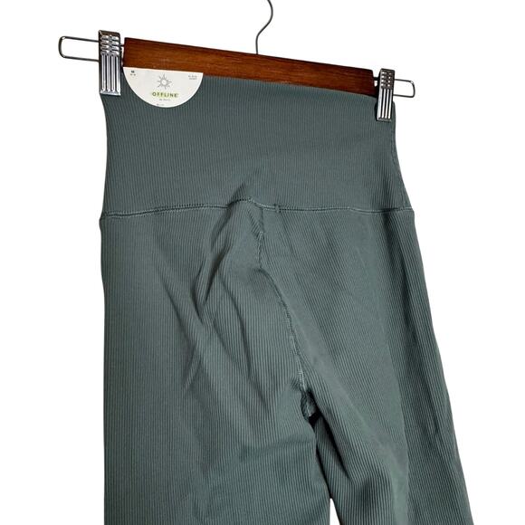 Offline by Aerie Ribbed High Waisted Leggings in Royal Palm NWT Medium Short - Picture 5 of 8